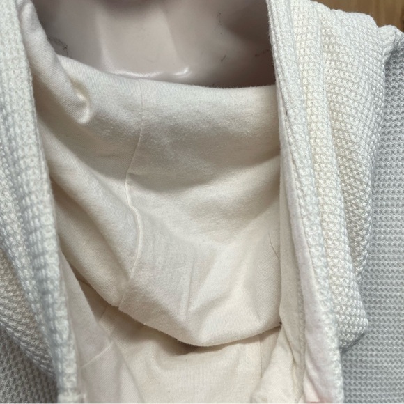 Yogalicious waffleknit pullover hoodie cream women’s small oversize activewear - Picture 7 of 8